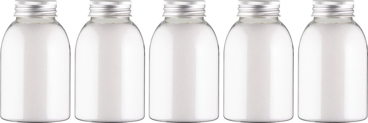 Scrubzout Kokos - 300 gram - fles met aluminium dop - Hydraterende Lichaamsscrub - set van 5 stuks