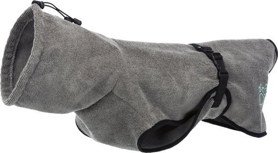 Trixie peignoir en tissu éponge pour chien gris 40 cm