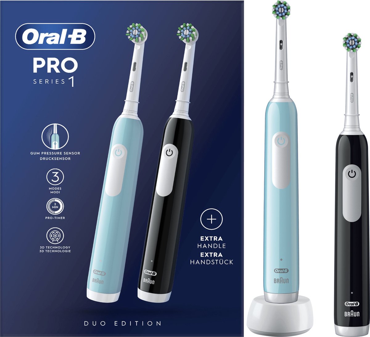 Oral-B Pro Series 1 Elektrische Tandenborstel - Blauw/Zwart - afbeelding 2