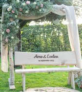 Huwelijk tuinbank - Huwelijk cadeau - Cadeau mr and mrs - Bruiloft cadeau - Bruiloft inspiratie - Tuin bruiloft