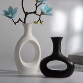 Ceramic vase, set of 2 crafts, flower vase, decoration, home decoration, vase, modern central decoration, vase can be used for flowers, green plants, living room, bedroom