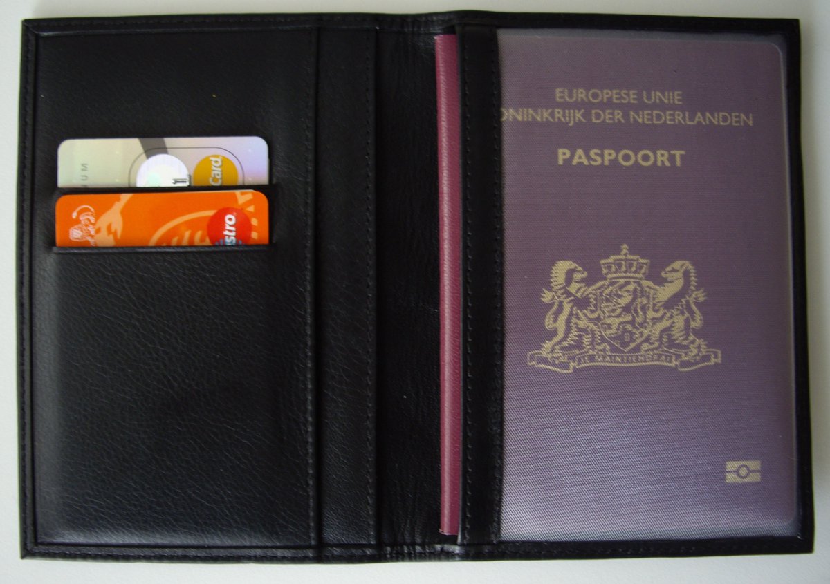 Paspoort Houder Nappa Rundleder Zwart