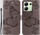 Coverup Vlinders Book Case - Geschikt voor Xiaomi Redmi Note 13 4G Hoesje - Grijs