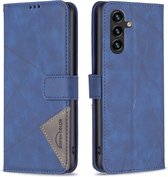 BINFEN Geometric Book Case - Geschikt voor Samsung Galaxy A05s Hoesje - Blauw