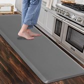 SOP YOLO-Keukenmatten antislip-vermoeidheidsmat keukenloper-schuim vloermatten PVC wasbaar vloerkleed vloermat- 44x152cm-grijs