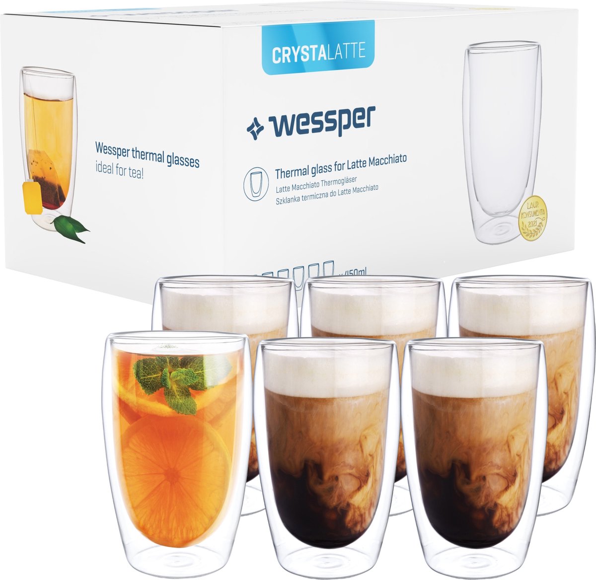 Double paroi Verres à café Tasses à café à double paroi à verres 80ML