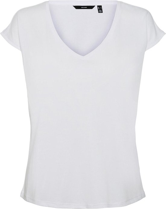 Vero Moda T-shirt Vmfilli Ss V-neck Tee Ga Noos 10247666 Bright White Dames Maat - XXL