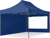 Tente de fête Easy Up 3x4,5m Pavillon pliant, acier PREMIUM 40mm avec parois latérales (panorama), bleu