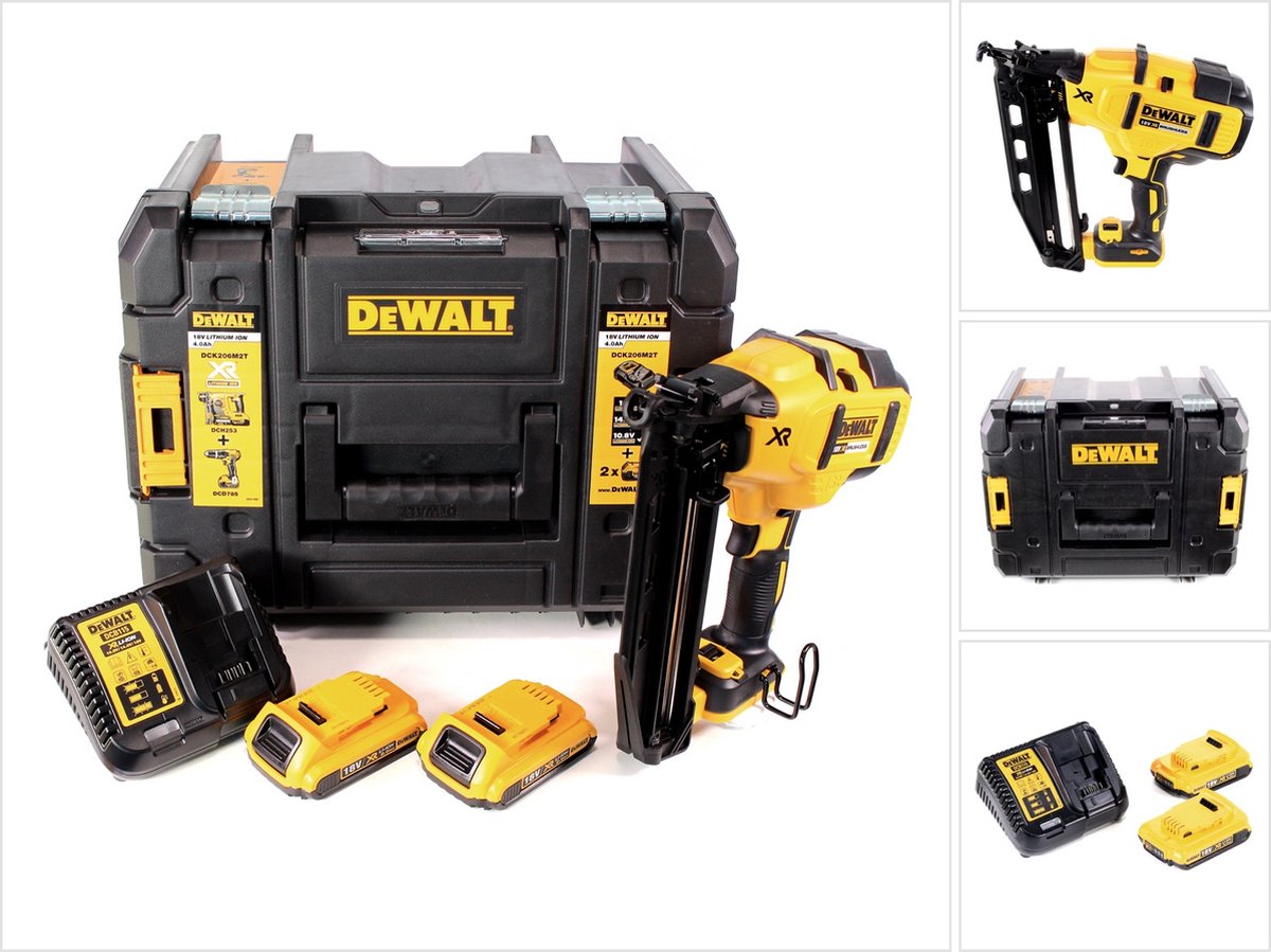 DeWalt DCN 660 D2 accuspijkerapparaat 18V 32 - 63mm borstelloos + 2x accu 2.0Ah + lader + koffer