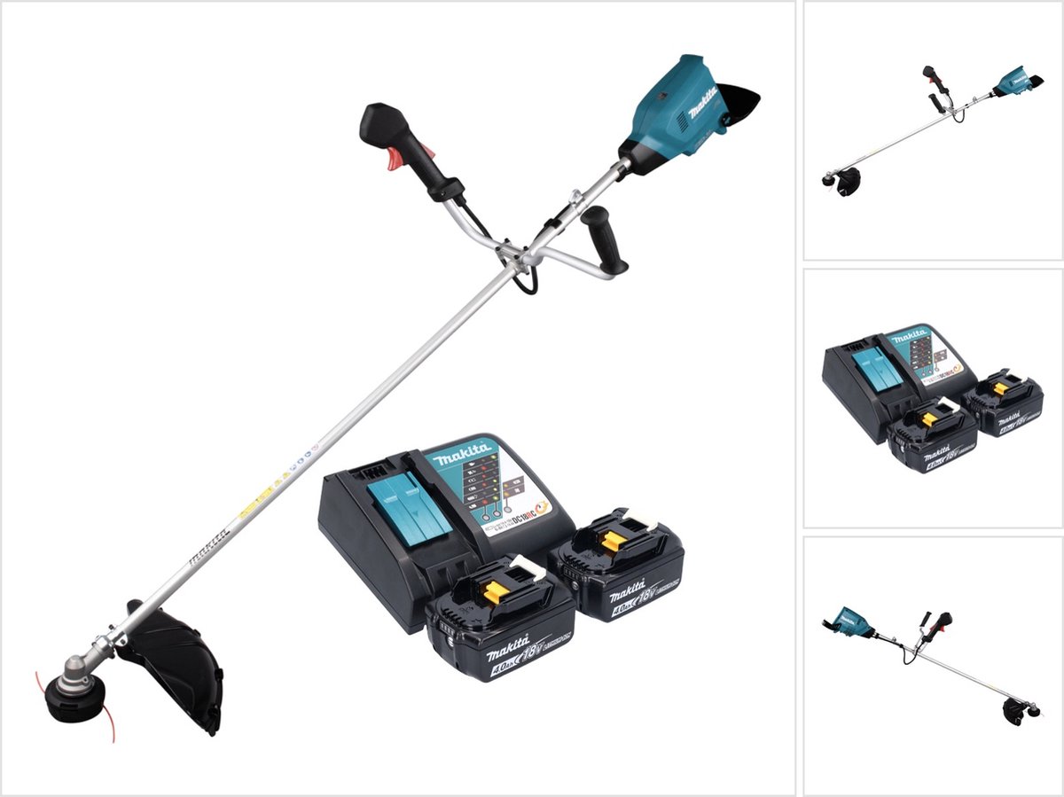Makita DUR 369 ARM2 accu bosmaaier 36 V ( 2x 18 V ) 43 cm borstelloos + 2x accu 4.0 Ah + lader