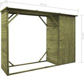 Stevige Tuinschuur grenenhout 253x80x170cm - Tuin overkapping schuur - Tuin opberg ruimte - Overdekte tuin schuur - Tuin bewaarruimte - Tuinhuisje