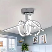 LuxiLamps - Lampe Curl Moderne - Lustre - Chrome - Tube en Aluminium Courbé - Lumière Wit 6500K - Siècle des Lumières LED - Plafonnier - 40 Watt