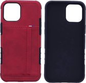 Backcover hoesje Geschikt voor: Apple iPhone 12 Mini hoesje - Case - 2 Ruimte voor pasjes - Rood