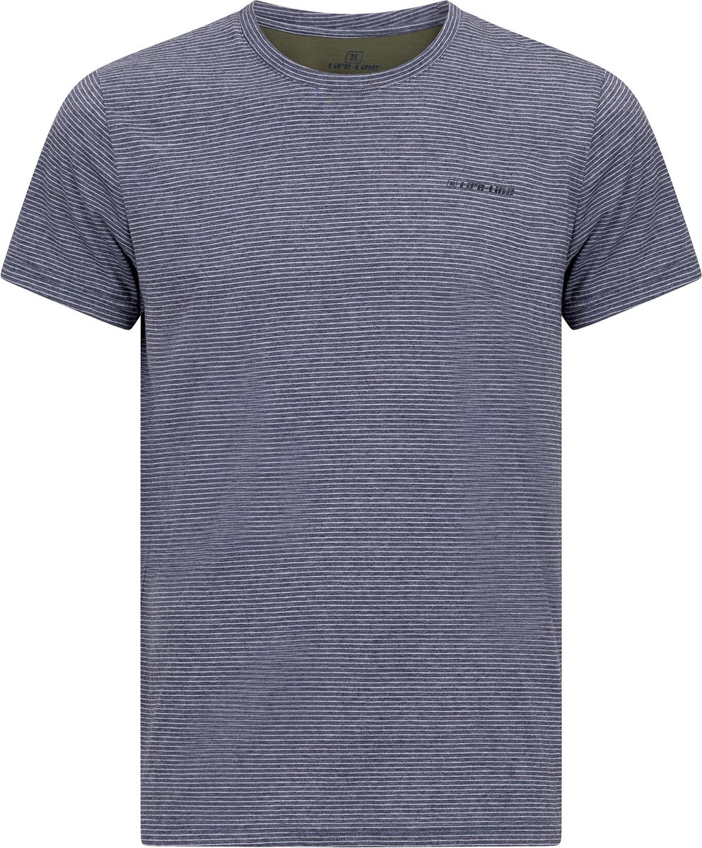 Life Line heren shirt - shirt heren - Pantanal - navy/wit stripe - KM - maat M