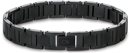 Calvin Klein CJ35100010 Heren Armband - Schakelarmband - Sieraad - Staal - Zwart - 10 mm breed - 19.5 cm lang