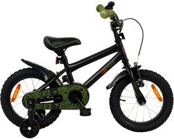 2Cycle BMX - Kinderfiets - 14 inch - Zwart-Groen - Jongensfiets - 14 inch fiets