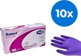 Romed gants en nitrile violet (heavy duty) 1000 pièces - Set de 10 boîtes L Romed