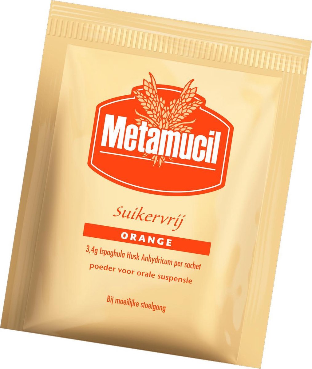 Metamucil Orange 3,4g Suikervrij 1 x 30 sachets bol