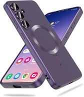 Casemania Coque pour Samsung Galaxy S24 - Violet - Coque arrière en Siliconen mat - Compatible avec MagSafe