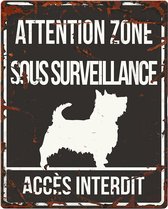 D&d Home - Waakbord - Hond - Warning Sign Square Terrier F 20x25cm Zwart - 1st