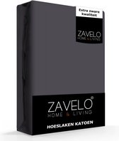 Zavelo Effen Hoeslaken Antraciet (Katoen) - 1-persoons (90x200 cm) - Hoogwaardige Kwaliteit - Rondom Elastisch - Perfecte Pasvorm