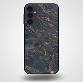 Smartphonica Telefoonhoesje voor Samsung Galaxy A34 5G met marmer opdruk - TPU backcover case marble design - Goud Grijs / Back Cover geschikt voor Samsung Galaxy A34 5G