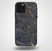 Smartphonica Telefoonhoesje voor iPhone 11 Pro met marmer opdruk - TPU backcover case marble design - Goud Grijs / Back Cover geschikt voor Apple iPhone 11 Pro