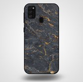 Smartphonica Telefoonhoesje voor Samsung Galaxy M31 met marmer opdruk - TPU backcover case marble design - Goud Grijs / Back Cover geschikt voor Samsung Galaxy M31
