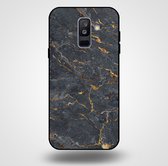 Smartphonica Telefoonhoesje voor Samsung Galaxy A6 Plus 2018 met marmer opdruk - TPU backcover case marble design - Goud Grijs / Back Cover geschikt voor Samsung Galaxy A6 Plus 2018