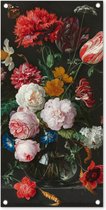 Affiche de jardin Nature morte aux fleurs dans un vase en verre - Peinture de Jan Davidsz. de Heem - 40x80 cm