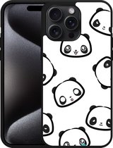 Cazy Hardcase Hoesje geschikt voor iPhone 15 Pro Max Panda Emotions