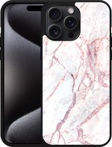 Cazy Hardcase Hoesje geschikt voor iPhone 15 Pro Max White Pink Marble