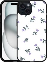 Cazy Hardcase Hoesje geschikt voor iPhone15 Paarse Bloemen