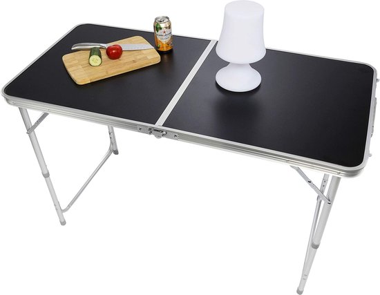 Spetebo Klaptafel TEVERE in antraciet - 80x72x70 cm - tuin- of campingtafel - ideaal als bijzettafel