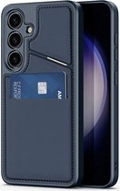 Dux Ducis Convient pour Samsung Galaxy S24 - Convient pour Mag avec étui pour cartes - Blauw