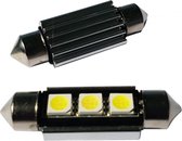 Auto LEDlamp 2 stuks | LED festoon 39mm | 3-SMD xenon wit 6500K - heatsink | CAN-BUS 12 Volt