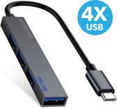 Maxxions USB C hub - USB C naar USB A adapter - 4 Poorten - USB 2.0 - Aluminium - Space Grey Grijs