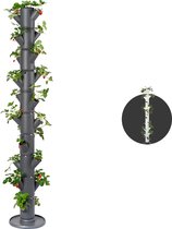Tour à plantes - Pot à fraises - SISSI FRAISE - Infini pour 21 fraisiers - 185 cm de haut (gris anthracite)