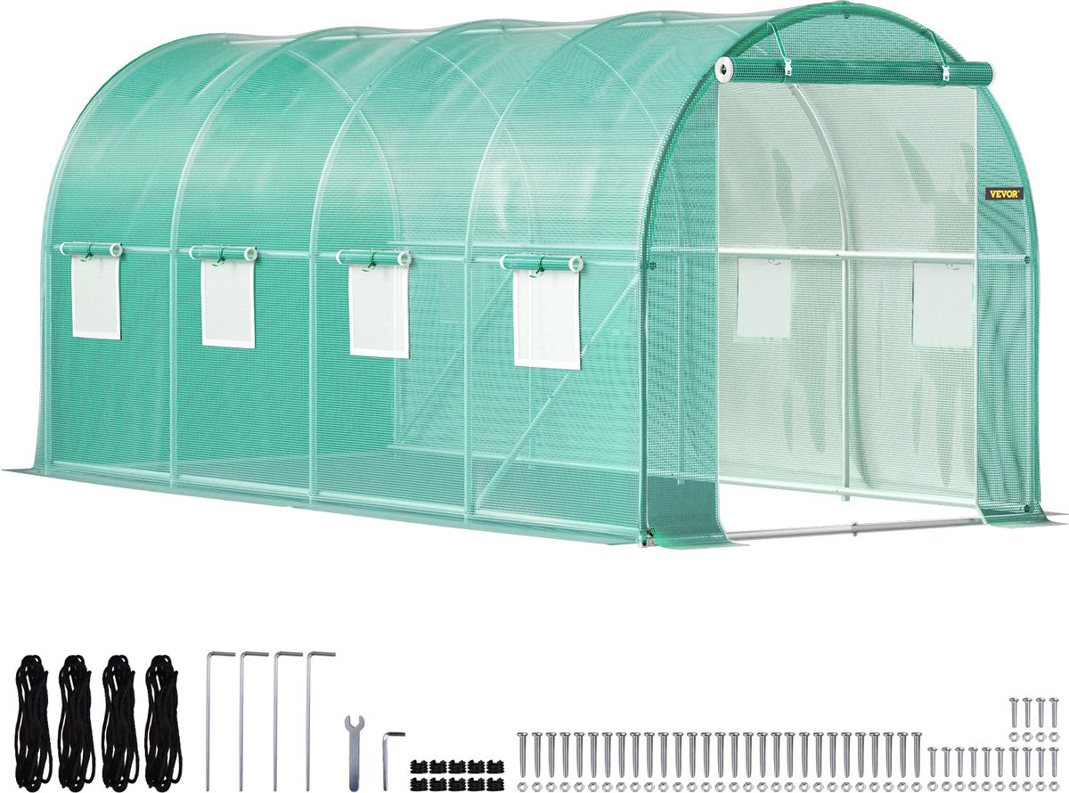 IDMarket - Tunnelgewächshaus 6M² grün Gemüsesortiment Roma