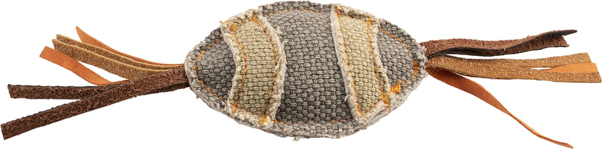 Duvoplus - Speelgoed Voor Dieren - Kat - Canvas Rugby 25x6x2,5cm Grijs - 1st
