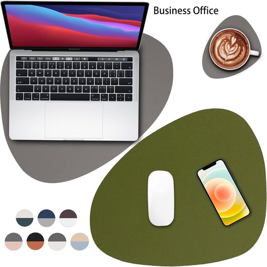 Myir JUN Lederen Placemat En Onderzetters, Tafelmatten Waterdichte Afveegbare Dubbelzijdige Plaats Matten Koffiematten Antislip Wasbare Placemats Coaster Grijs Roze Sets 6 664207040
