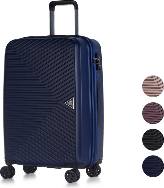 ©TROLLEYZ - Ibiza No.3 - Reiskoffer 69cm met TSA slot - Dubbele wielen - 360° spinners - 100% ABS - Reiskoffer in Ocean Blue