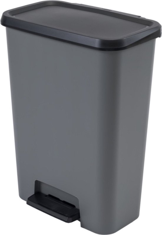 Curver Compatta Prullenbak 50L - Grijs/Zwart