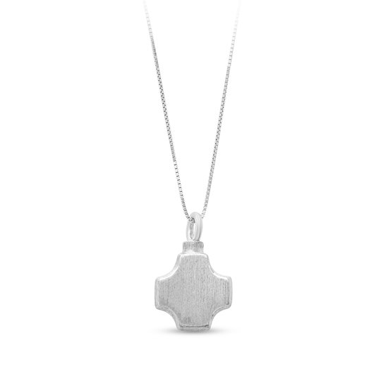 Senz Jewels Sterling zilveren urnhanger - gelijkwaardig kruis - Mat