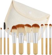 - Make-up Brush Set Bamboo - 10pcs
