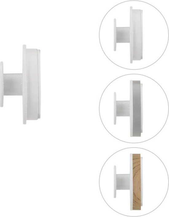 Witte toiletrolhouder zonder klep, met houten optie.