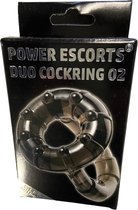 Power Escorts - Duo Cockring 02 - Penis & Balzak - Flexibel - BR74 - Zwart