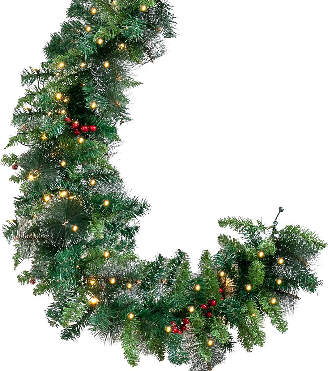 Meisterhome - Guirlande met verlichting 2.70 meter - Kerstguirlande - 50 led – foto 7