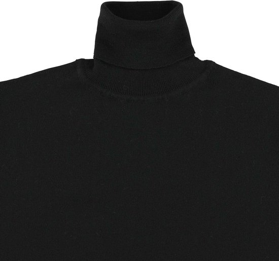 Osborne Knitwear Trui met rolkraag - Merino wol - Black - 3XL