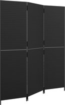 vidaXL - Kamerscherm - 3 - panelen - poly - rattan - zwart